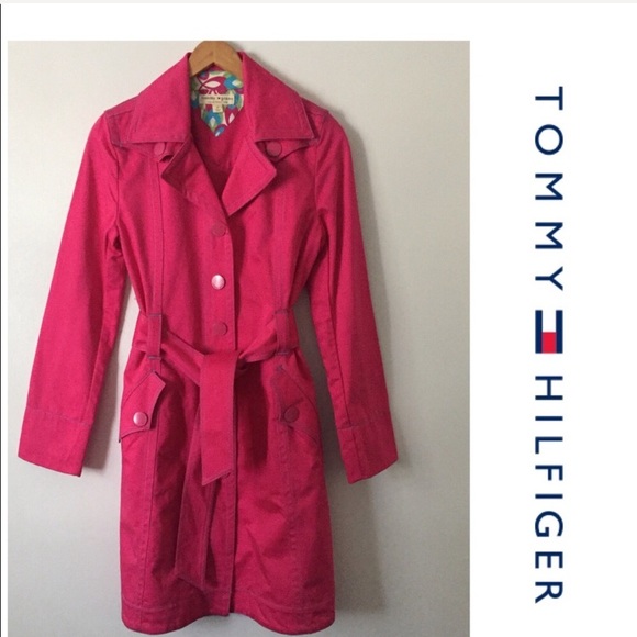 Tommy Hilfiger Jackets & Blazers - Tommy Jeans Pink Belted Trench Coat